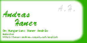 andras haner business card